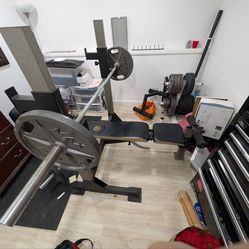 Gold's Gym Olympic Weight Set w Weight Stand