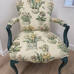 Pair (2) French Country Arm Chairs W Bistro Table  
