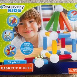 Discovery kids 25 piece magnetic blocks IN BOX get creative building imagination like new 