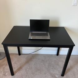 DlandHome 39" Small Computer Desk – Black Walnut, Great for Home Office or Study