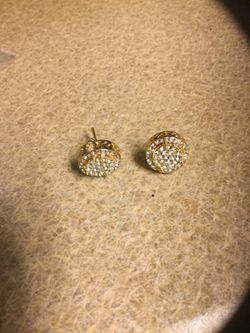 18k yellow gold finish 1.43 ct diamond earrings