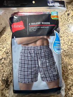 Hanes Tagless Boxers 4-Pack Size Large