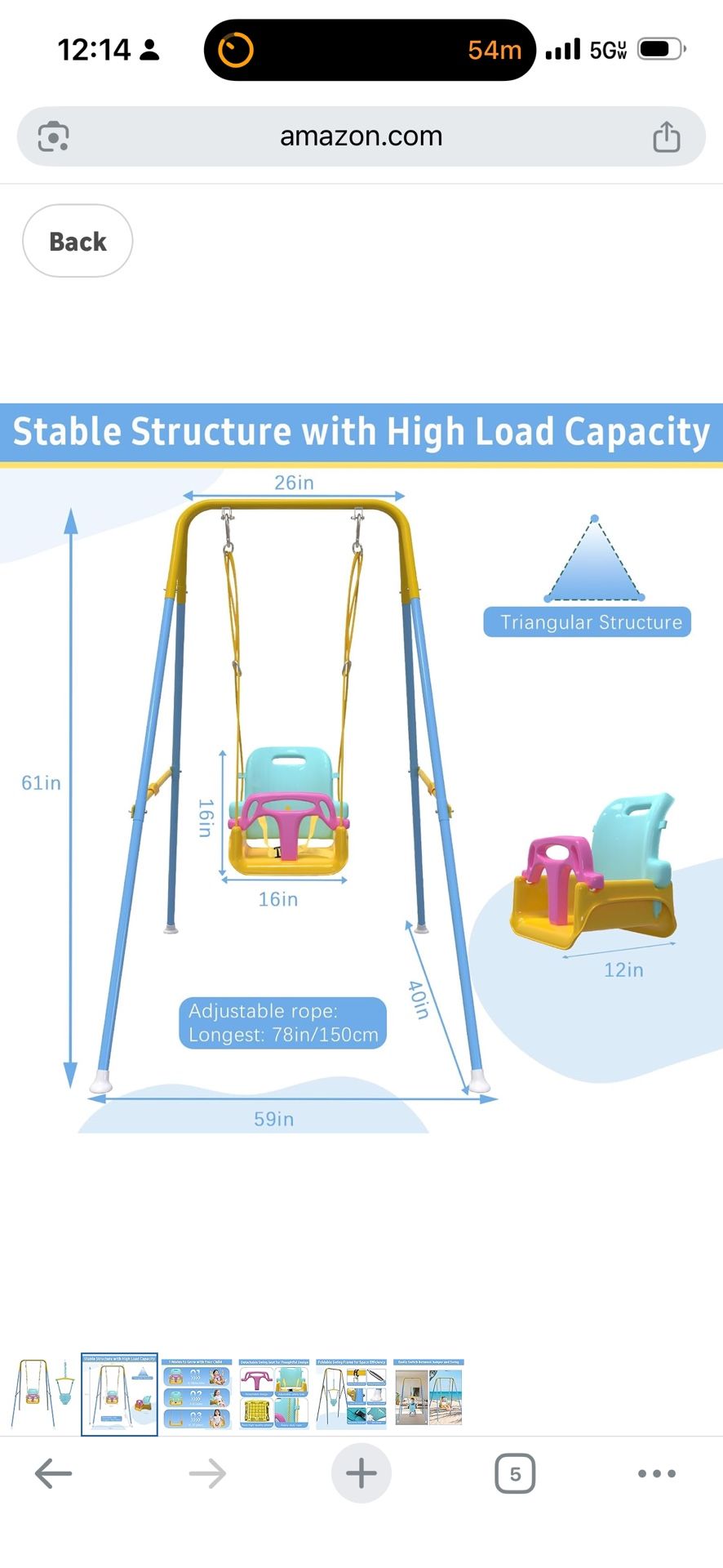 Taleco Gear 2 in 1 Toddler Swing & Baby Jumper,