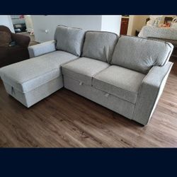 Brand New Sofa Pull Out Bed 
Grey Fabric 
Reversible Storage Chaise 
Pull Out Bed 
Solid Wood 
$698 + Tax 
FREE LOCAL DELIVERY & SET UP
ONLINE SALES 
