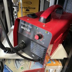 display4top Mig Welder, 130A Portable Welding Machine, Flux Core Wire Welder, MIG 130 Automatic Feed Welding Machine Equipment with Mask - 110V 
