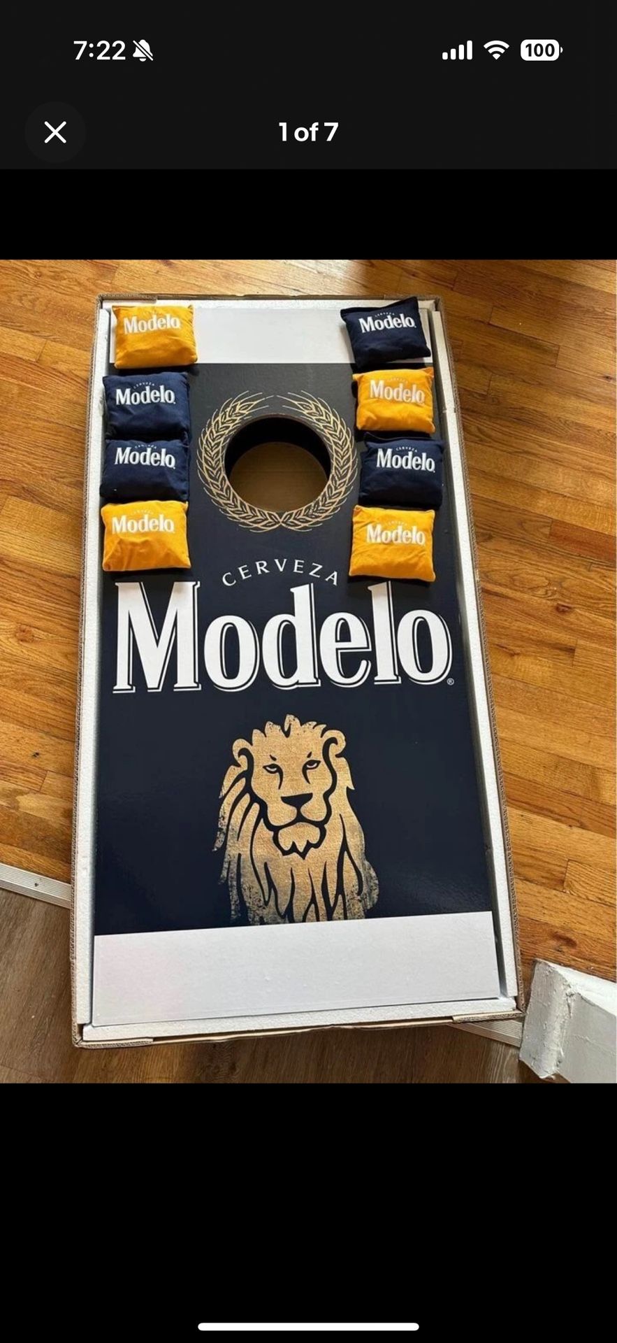 Official MODELO Cornhole Game Set 4x2FT with 8 Bean bags