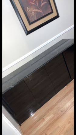 Marble Dining Table with 3 Chairs & Marble Buffet with cabinets