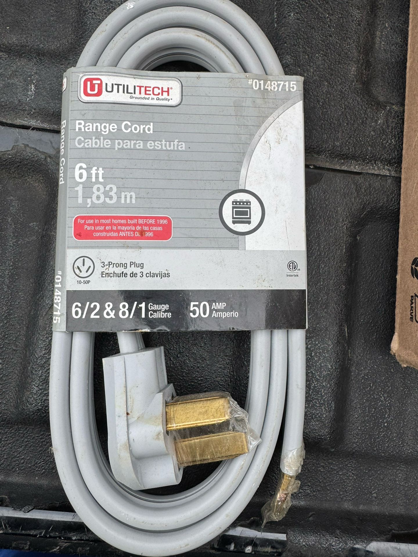 Utilitech 6-ft 50 -Amp 3 -Prong Gray Range Appliance Power Cord