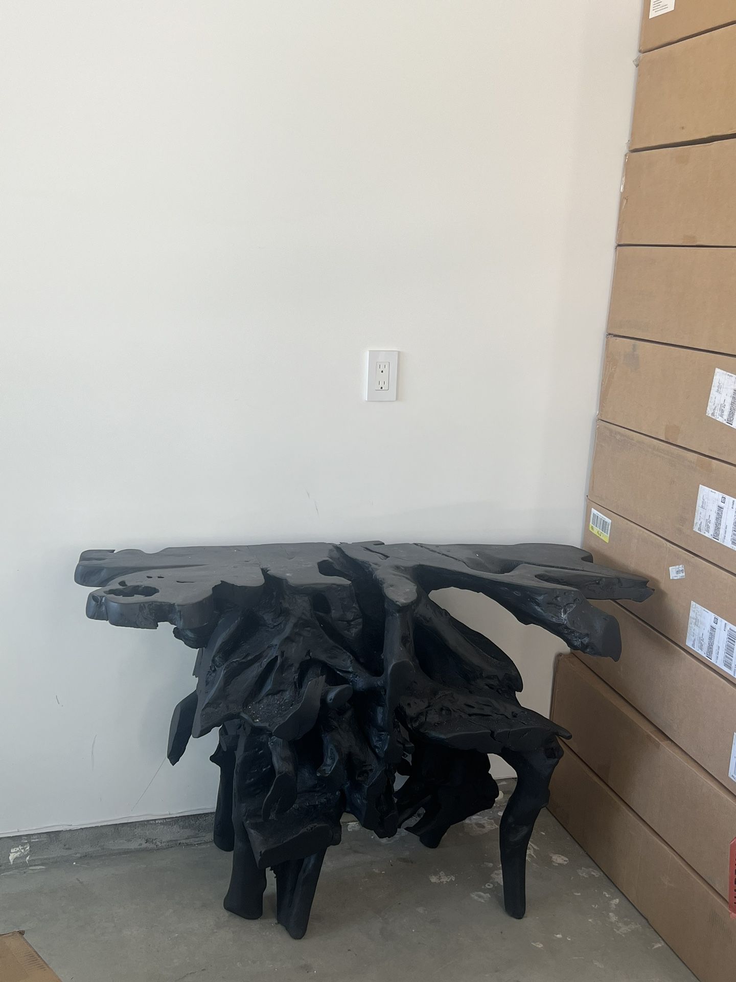 Real Wood Console Table Black