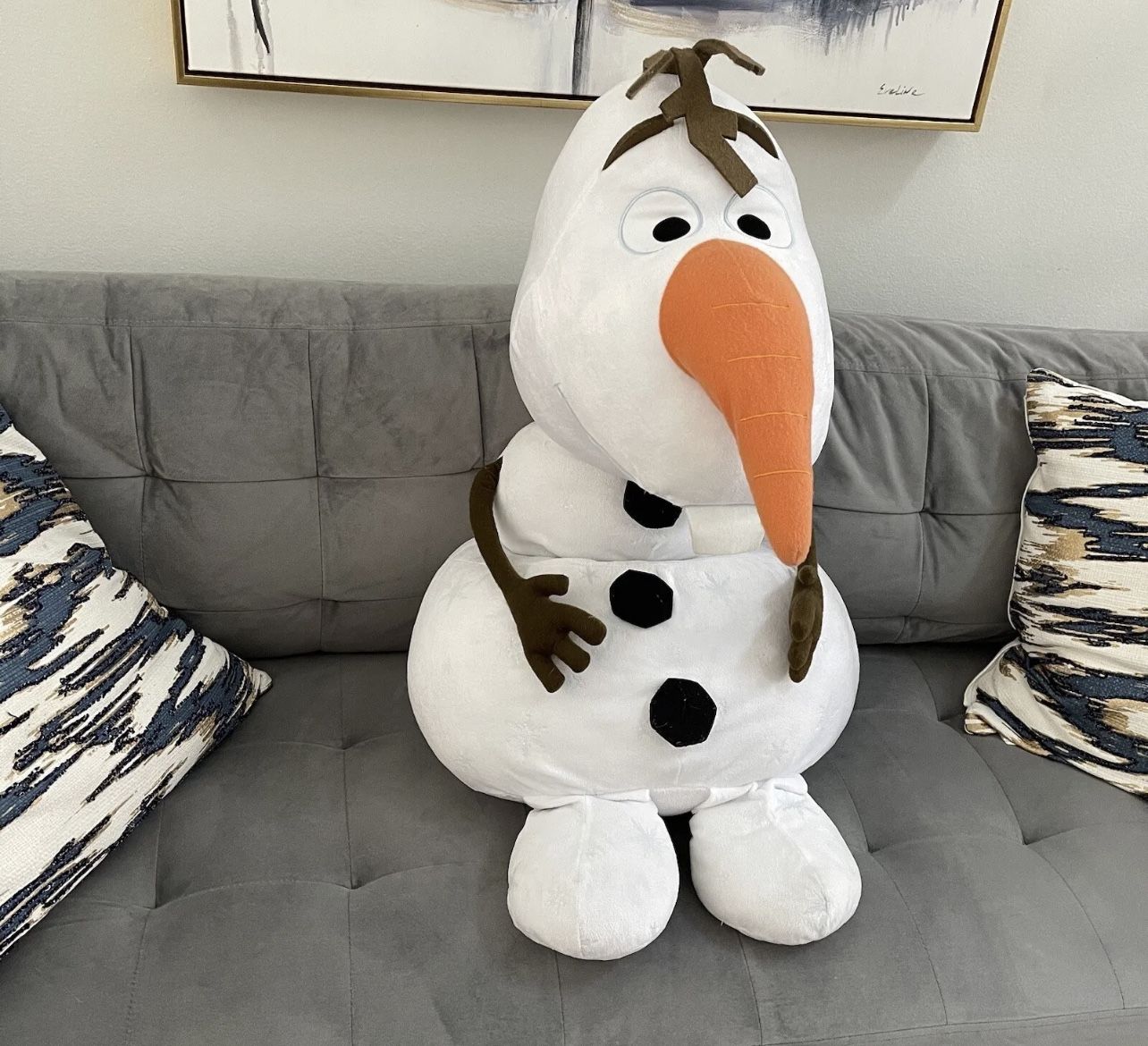 Disney Parks Frozen HUGE Olaf 40" 4ft Stuffed Plush Anna Elsa Friend Giant Large