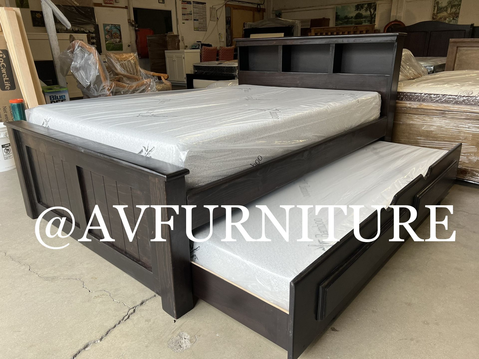 Full Twin Trundle And 2 Foam Mattresses