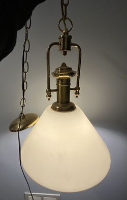 Brass and glass nautical light fixture