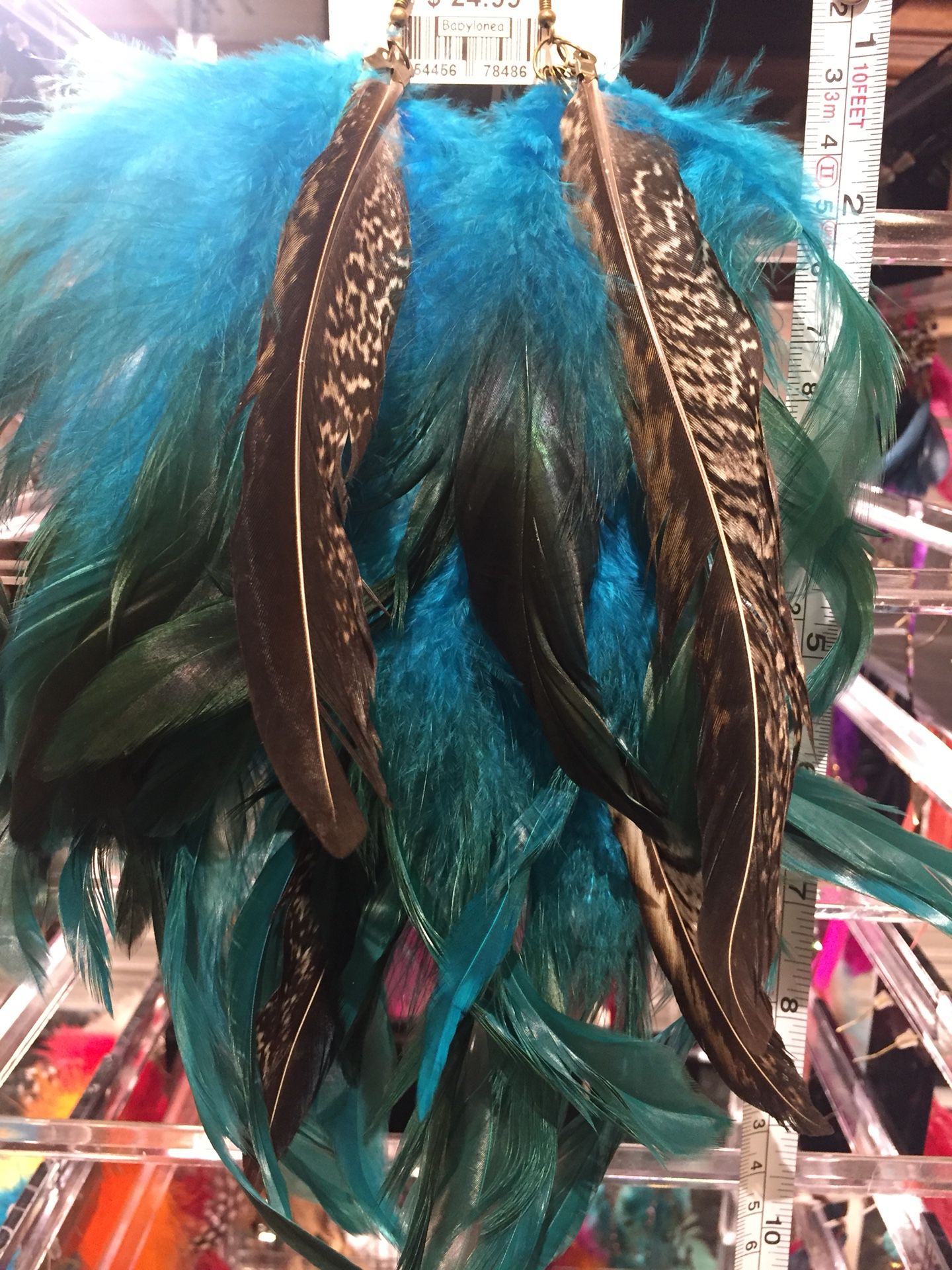 Handmade feathers earrings