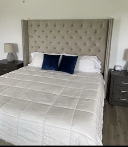 Suede Bed Frame-king
