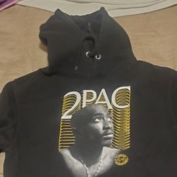 2 Pac Hoodie Men's Medium Color Black & Gold