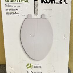 Kohler Layne Antimicrobial Slow Close Elongated Toilet Seat, White New Open Box