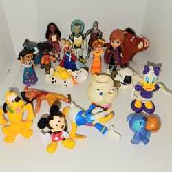 large lot of Disney mini figures from 101 Dalmatians, Mickey Mouse Donald Duck Frozen Moana etc.