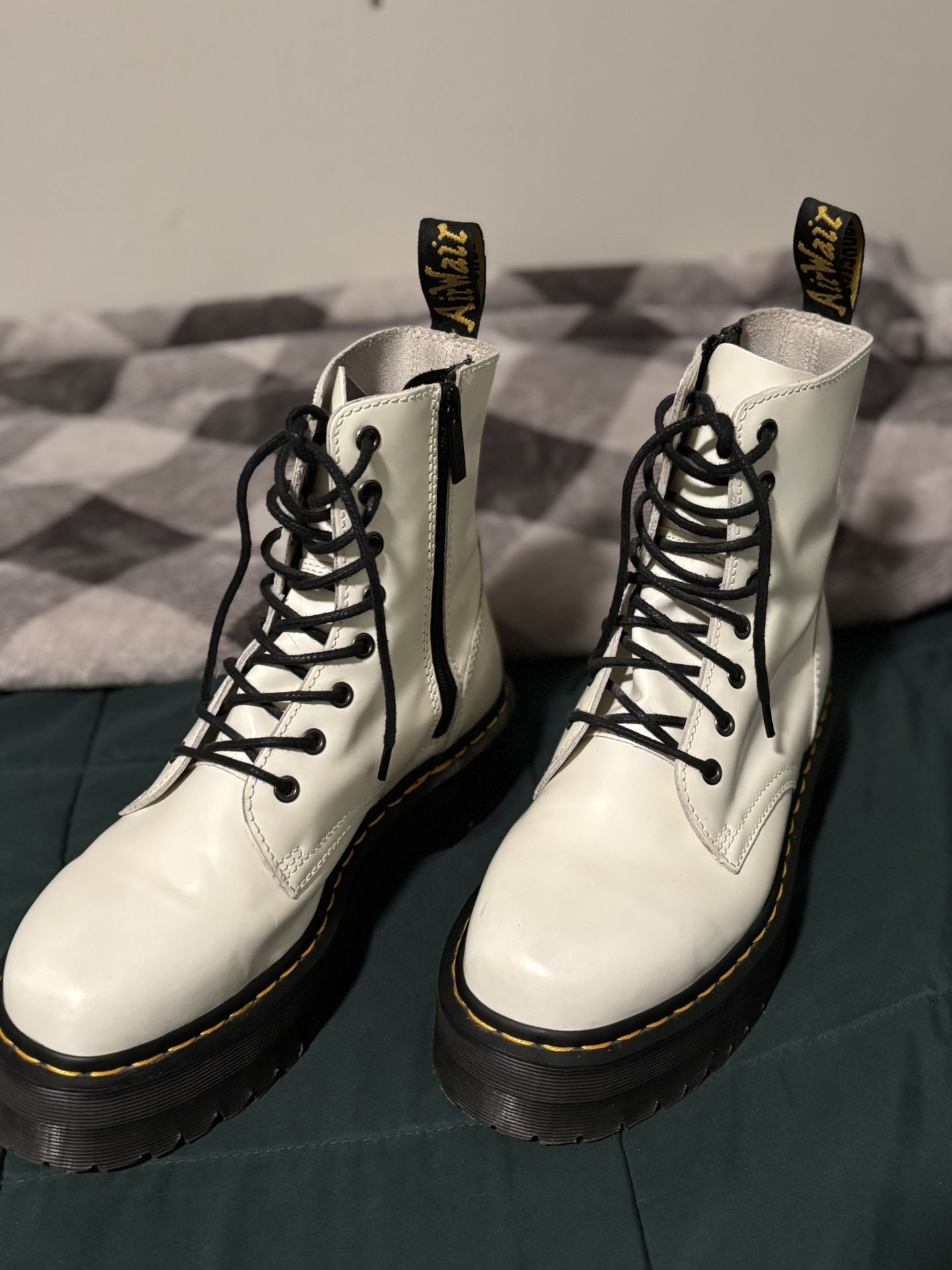 Women's Martens White Chunky Platform Boots