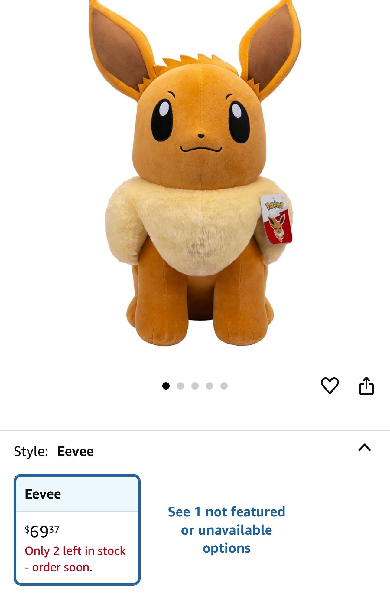 Pokemon Plush 24" - Eevee like new
