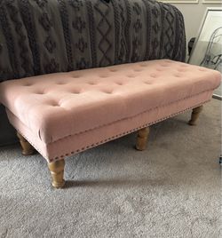 Pink Upholstered Bench