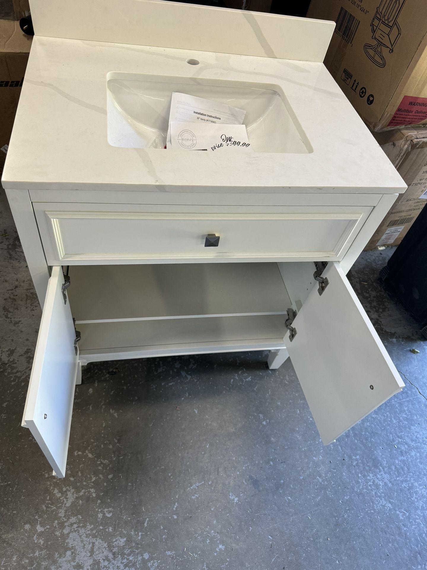 30 Inch White Vanity New