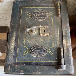 Antique Bent Steel English Safe