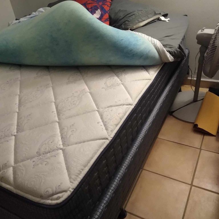 Queen Size Mattress, Box Spring And Toddler Bed 