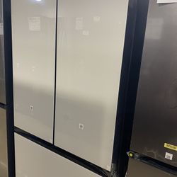 Bespoke White Glass Fridge 