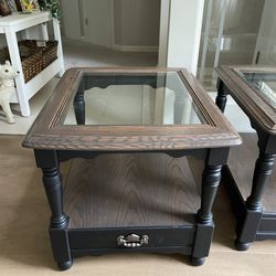 Nice Refinished End Tables Solid Wood 