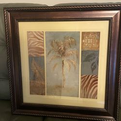 Framed Picture Palm Tree & Zebra