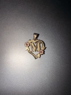 14k gold (m) charm