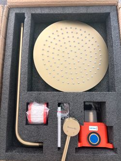 Brushed Gold Rain Shower System Set