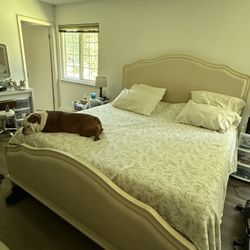 Solid wood king size bed frame (mattress not included)