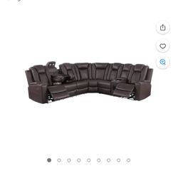 Ollie Faux Leather Electric  Sofa 