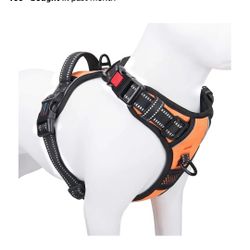 PHOEPET No Pull Dog Harnesses for Small Dogs Reflective Adjustable Front Clip Vest with Handle 2 Metal Rings 3 Buckles [Easy to Put on & Take Off] (XS