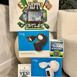 Ring Floodlight surveillance camera plus wired 1080p floor model 