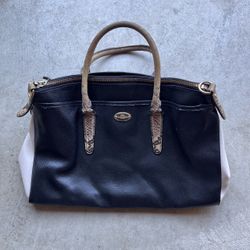 Coach Morgan Black Python Leather Satchel - F35887
