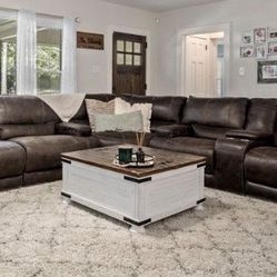 Large Leather Sectional 