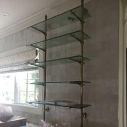 Fantastic French High End Solid Brass Wall Shelves 