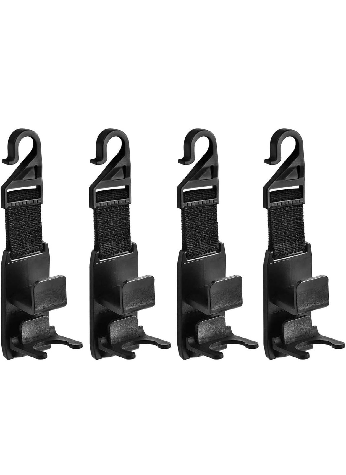 4 Pack Car Backseat Headrest Hook, Vehicle Universal Car Organizer Storage Hanger for Purse, Grocery Bags, Handbag, and Backpack