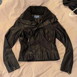 Women's Black Faux Leather Jacket Size medium