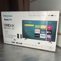 Hd5 75” Hisense Smart 4k Roku LED Tv 75r6