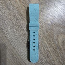 Mulco Silicone Watch Strap, Turquoise Silicone with Steel Buckle
