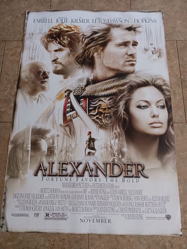 Alexander - Movie Poster With Colin Farrell, Angelina Jolie, Val Kilmer & Hopkins