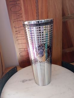 Silver Starbucks cup