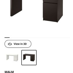 Ikea Malm Desk (Black Brown)