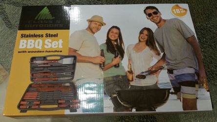 BRAND NEW 18 piece stainless steel barbecue set
