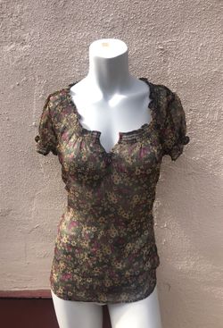 Converse see through floral blouse