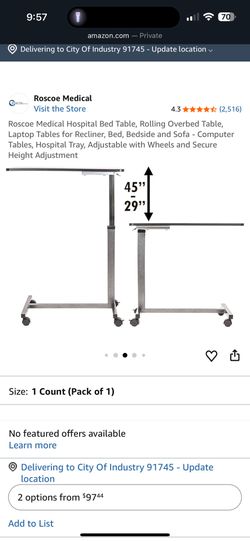 Bedside hospital table