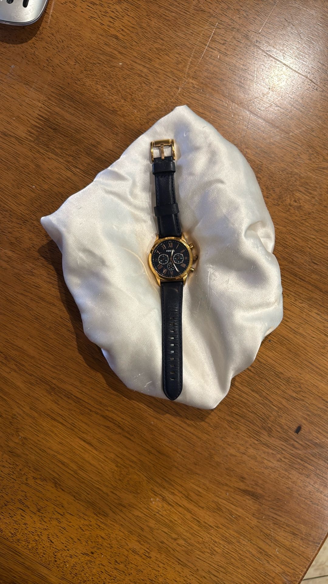Fossil Grant Navy Leather Watch